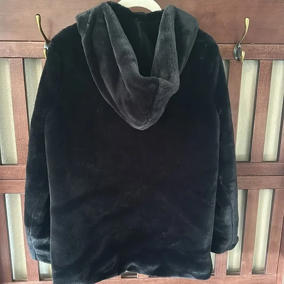 Soft Faux Fur Hooded Coat - Picture 3 of 3